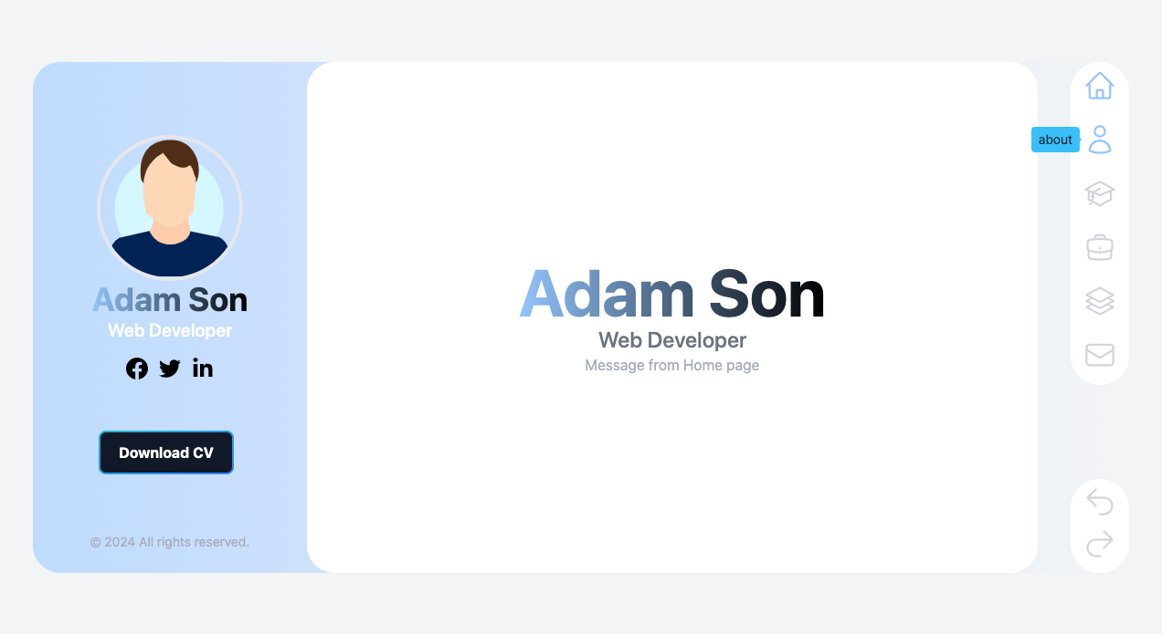 Flashcards | Tailwind One Page Site CV/Resume using VueJS